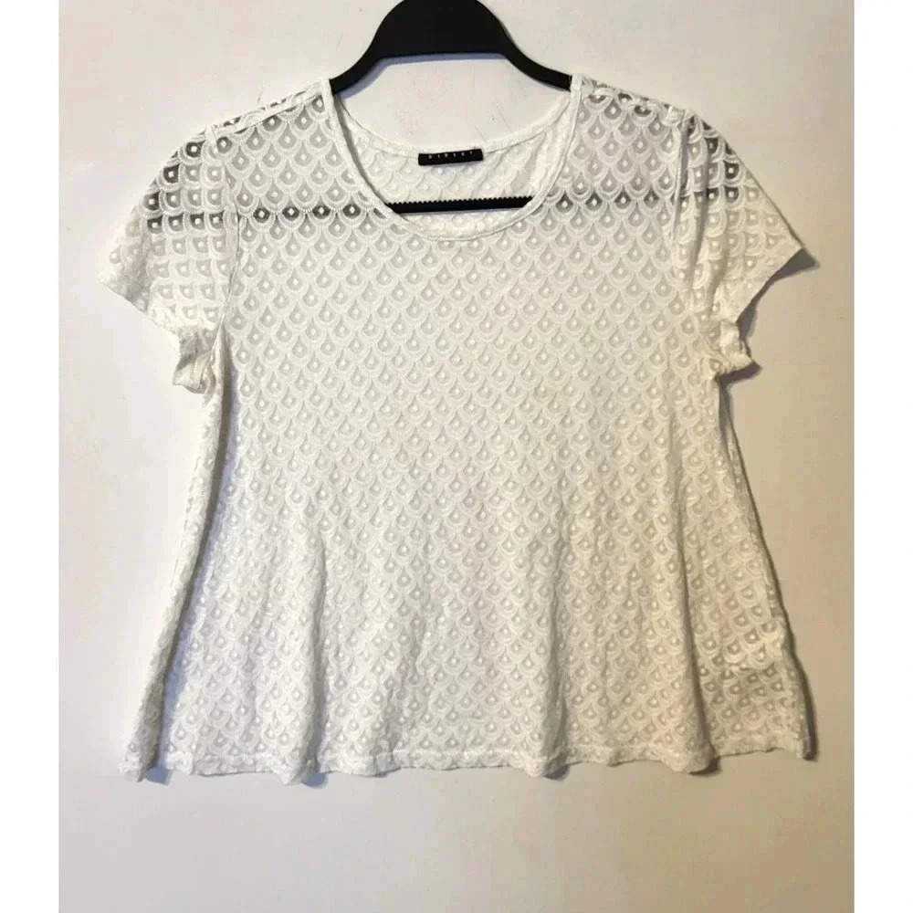 Sisley White Embroidred Top XS 1L
